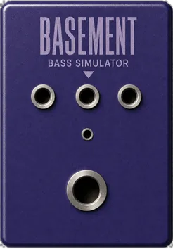 Basement, RigShed's bass simulator pedal: a violet enclosure with blend, tone and level knobs
